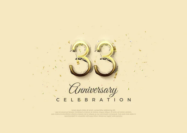 Número Aniversario Con Dígitos Oro Brillante Lujo Fondo Vectorial Premium — Archivo Imágenes Vectoriales