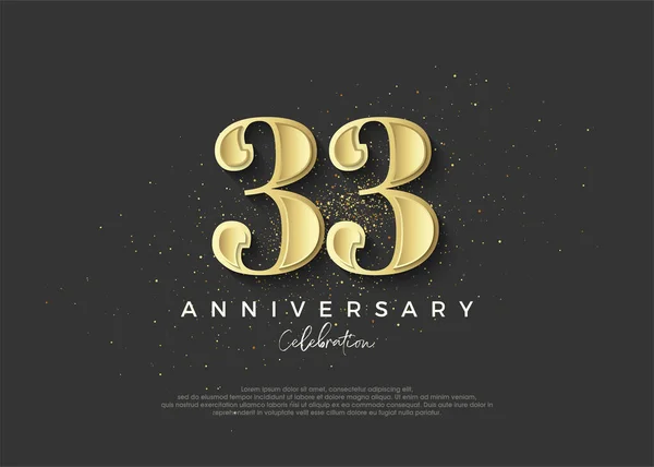 Aniversario Oro Diseño Vectores Premium Para Celebrar Cumpleaños Fondo Vectorial — Archivo Imágenes Vectoriales