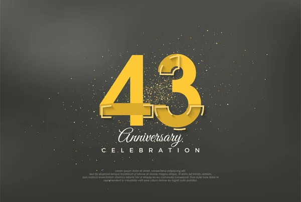 記念日数 モダンでプレミアムなベクターの背景 43周年 ポスター バナー お祝いの挨拶のためのプレミアムベクター — ストックベクタ