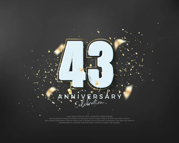 Ancien Numéro 43E Design Premium Pour Célébration 43E Anniversaire Vecteur — Image vectorielle