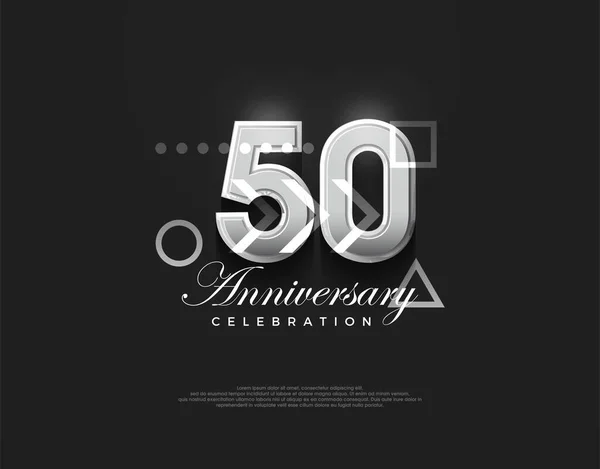 50周年記念 モダンなエレガントでシンプル 挨拶やお祝いのためのプレミアムベクターの背景 — ストックベクタ