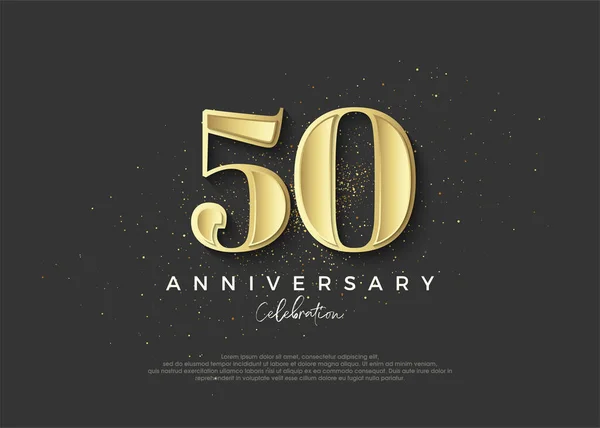 50周年 ゴールデン 誕生日を祝うためのプレミアムベクターデザイン 挨拶やお祝いのためのプレミアムベクターの背景 — ストックベクタ
