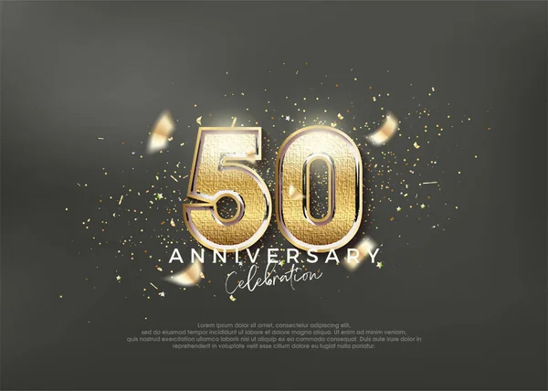 豪华典雅的第50名庆祝的溢价设计 庆祝会问候语的收费载体 — 图库矢量图片