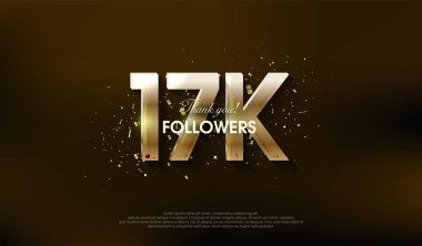 17K takipçiye teşekkür etmek için modern tasarım, çok lüks bir altın rengi ile.