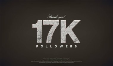 Soyut tasarım. Teşekkür ederim. Gri renkli 17 bin takipçi..