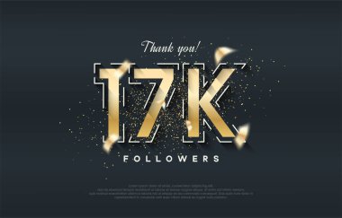 Parlak altın rengi ile 17 bin takipçi tasarımı.