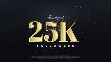 Tasarım teşekkür ederim 25 bin takipçi, yumuşak altın rengi.