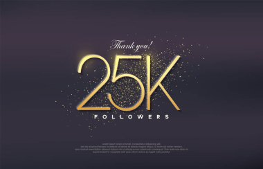 Basit tasarım numarası 20. 25 bin takipçiye ulaşmanın kutlanması.