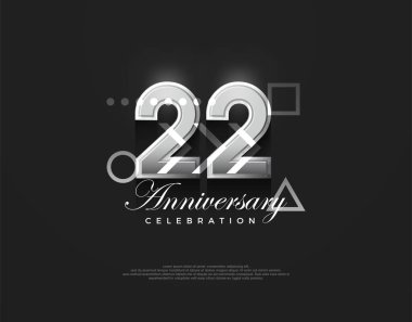 22. yıldönümü şarkısı, modern zarif ve basit. Kutlama ve selamlama için mükemmel vektör arkaplanı.