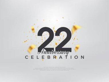 22. yıldönümü kutlaması, modern basit ve güzel tasarım. Kutlama ve selamlama için mükemmel vektör arkaplanı.