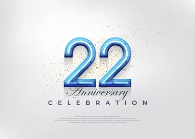 22. yıldönümü kutlama tasarımı, kutlama primi vektör geçmişi. Kutlama ve selamlama için mükemmel vektör arkaplanı.