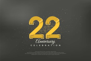 22. yıldönümü için yıl dönümü numarası modern, birinci sınıf vektör arkaplanı. Poster, bayrak ve kutlama tebrikleri için en iyi vektör.
