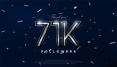 71 bin takipçiyi karşılamak için mavi gümüş tasarım.