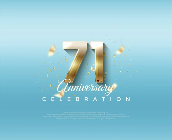 Numero Del 71Esimo Anniversario Con Eleganti Lussuosi Numeri Sfondo Vettore — Vettoriale Stock