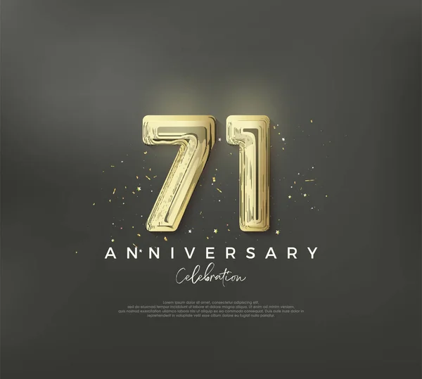 71º Aniversario Para Celebrar Cumpleaños Con Diseño Lujoso Elegante Fondo — Archivo Imágenes Vectoriales