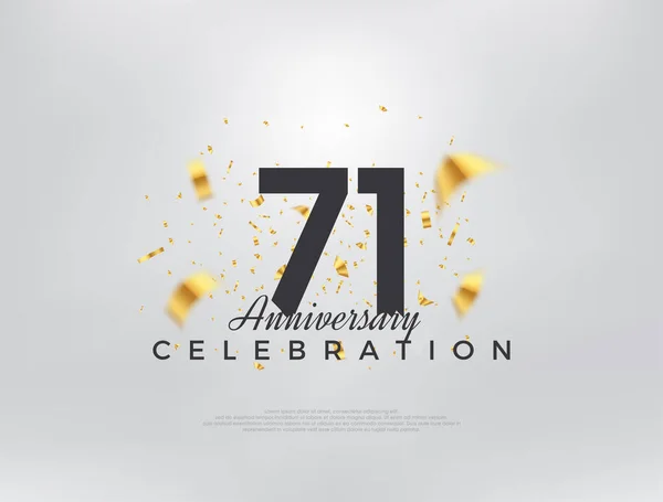 71º Aniversario Celebración Diseño Moderno Simple Hermoso Fondo Vectorial Premium — Archivo Imágenes Vectoriales