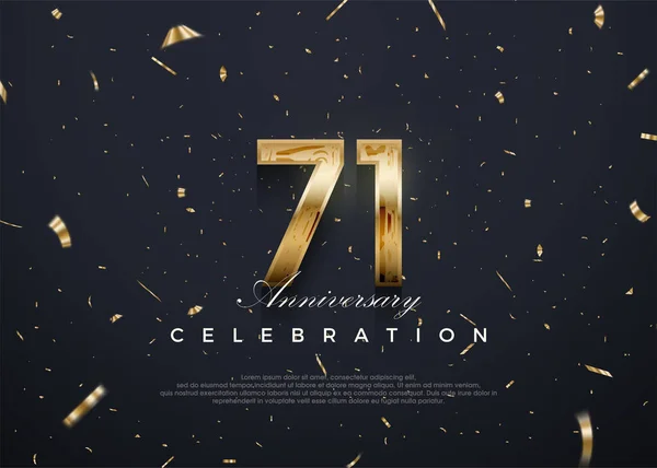 Celebrazione Del 71Esimo Anniversario Progettazione Vettoriale Con Lusso Oro Lucido — Vettoriale Stock