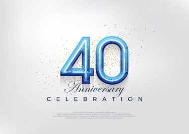 40. yıldönümü kutlama tasarımı, kutlama primi vektör geçmişi. Kutlama ve selamlama için mükemmel vektör arkaplanı.