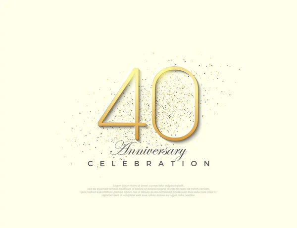シンプルナンバー40周年 お祝いのためのプレミアムベクター番号 ポスター バナー お祝いの挨拶のためのプレミアムベクター — ストックベクタ