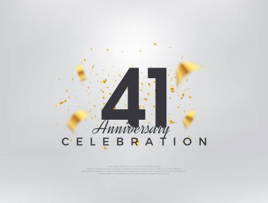 41. yıldönümü kutlaması, modern basit ve güzel tasarım. Kutlama ve selamlama için mükemmel vektör arkaplanı.