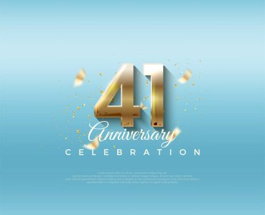 41. yıldönümü numarası. Zarif ve lüks üç boyutlu numaralarla. Kutlama ve selamlama için mükemmel vektör arkaplanı.