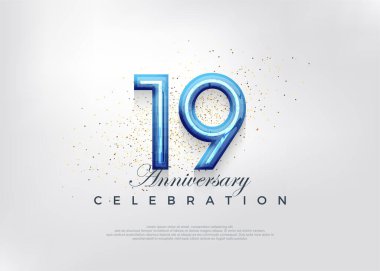 19. yıldönümü kutlama tasarımı, kutlama primi vektör geçmişi. Kutlama ve selamlama için mükemmel vektör arkaplanı.