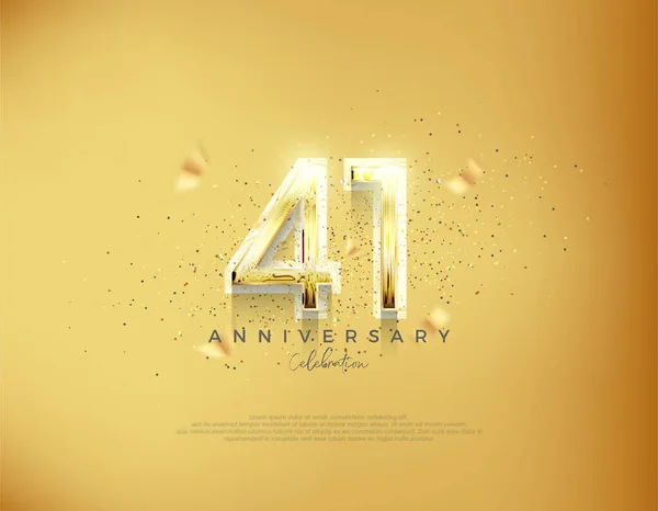 41周年纪念日 奢侈的黄金背景矢量 庆祝会问候语的收费载体 — 图库矢量图片