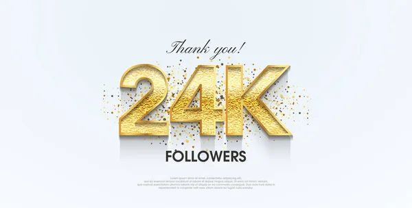 Дякую 24K Послідовників Святкування Соціальних Медіа Плакат Банер — стоковий вектор