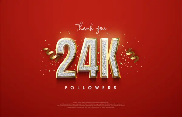 Дякую Послідовникам Отримали 24K Послідовників — стоковий вектор