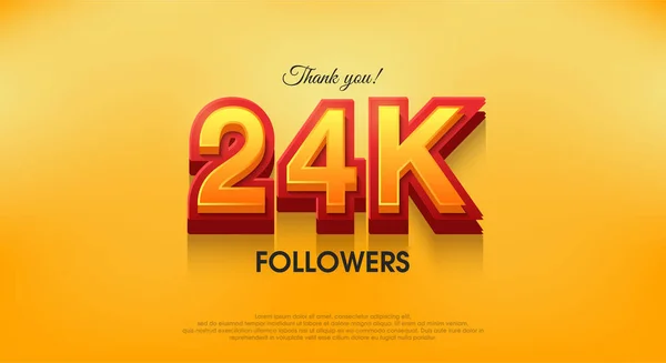 Дякую 24K Послідовників Дизайн Векторний Фон Дякую — стоковий вектор