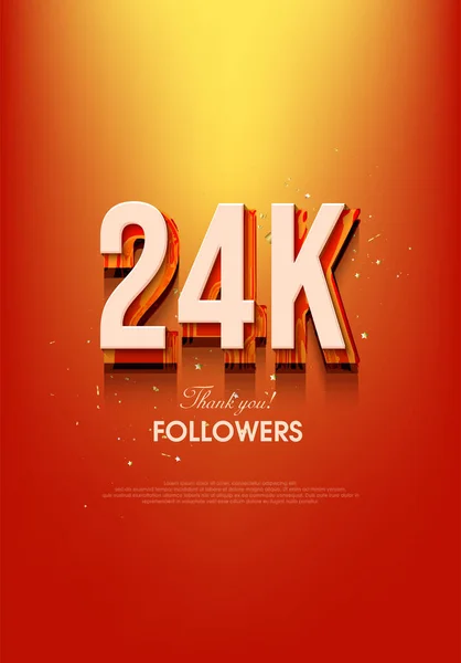 Сучасний Дизайн Щоб Сказати Спасибі Досягнення 24K Послідовників — стоковий вектор