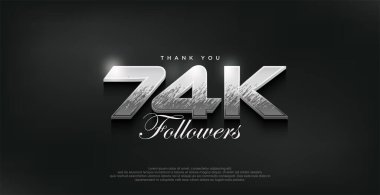 74k takipçisi için gümüş modern tasarım..