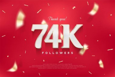 74k zarif ve lüks tasarım, vektör arkaplan takipçileri için teşekkürler.