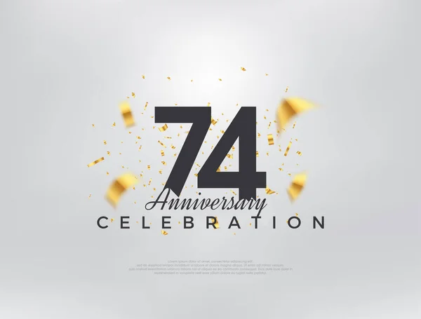 74º Aniversario Celebración Diseño Moderno Simple Hermoso Fondo Vectorial Premium — Archivo Imágenes Vectoriales
