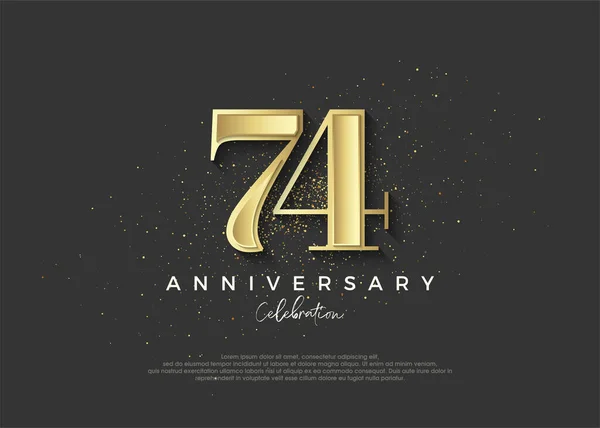 74Th Anniversary Golden Premium Vector Design Celebrate Birthday Premium Vector — Stock Vector