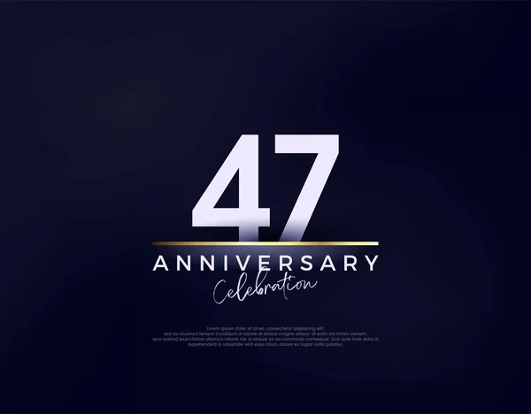 シンプルでモダンでクリーンな47周年記念ベクター 挨拶やお祝いのためのプレミアムベクターの背景 — ストックベクタ