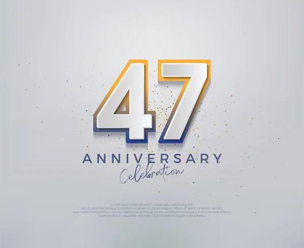 Diseño Vectorial Moderno Colorido Premium Para Celebraciones Del 47º Aniversario — Vector de stock