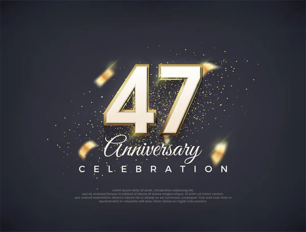 47º Aniversario Con Números Elegantes Diseño Vectores Premium Lujo Vector — Archivo Imágenes Vectoriales