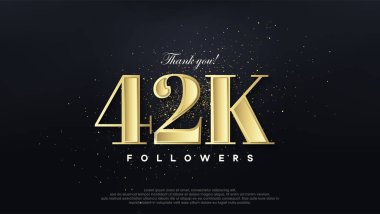 Tasarım teşekkür ederim 42 bin takipçi, yumuşak altın rengi.