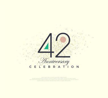42. yıldönümü kutlaması için modern ve basit sayı dizaynı. Poster, bayrak ve kutlama tebrikleri için en iyi vektör.