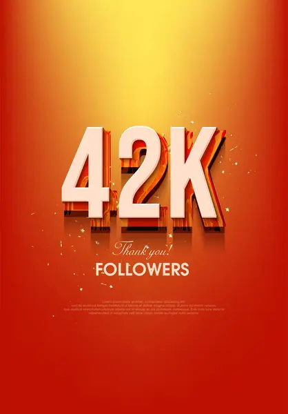 Сучасний Дизайн Щоб Сказати Спасибі Досягнення 42K Послідовників — стоковий вектор