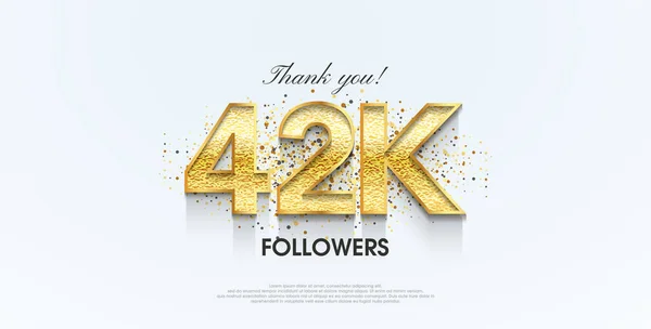 Дякую 42K Послідовників Святкування Соціальних Медіа Плакат Банер — стоковий вектор