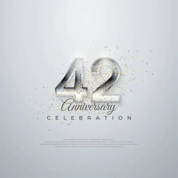 庆祝会的收费矢量 银质优雅的第42号 在光滑的白色背景上 — 图库矢量图片