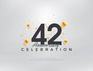 42. yıldönümü kutlaması, modern basit ve güzel tasarım. Kutlama ve selamlama için mükemmel vektör arkaplanı.