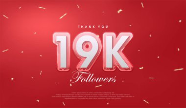 19k takipçileri için kırmızı zemin.
