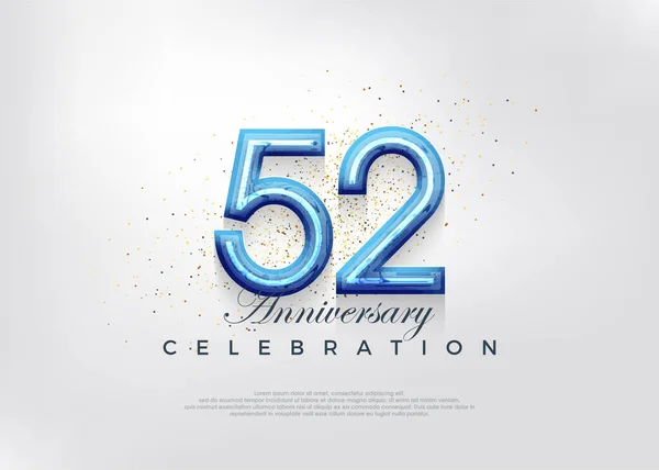 52E Verjaardag Viering Ontwerp Viering Premium Vector Achtergrond Premium Vector — Stockvector
