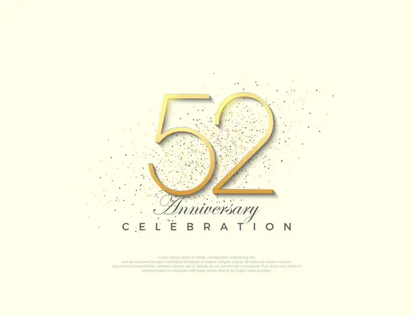 シンプルナンバー52周年 お祝いのためのプレミアムベクター番号 ポスター バナー お祝いの挨拶のためのプレミアムベクター — ストックベクタ