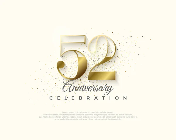Elegant Luxurious 52Nd Anniversary Design Premium Vector Poster Banner Celebration — Stock Vector