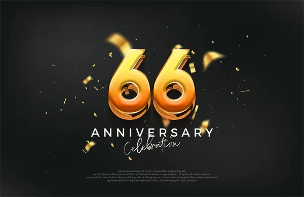 66Th Anniversary Celebration Design Strong Bold Design Premium Vector Background — Stock Vector