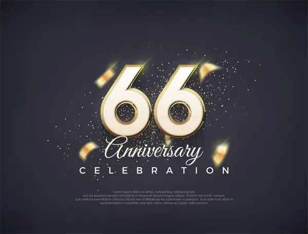 66Th Anniversary Number Fancy Numerals Luxury Premium Vector Design Premium — Stock Vector